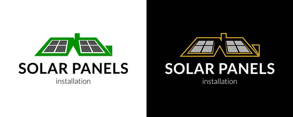 现代太阳能电池板安装标志 — 图库矢量图片