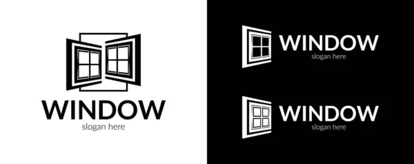 Pencere logosu perspektifte. Vektör.
