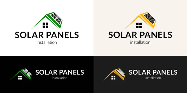 Logo Für Die Installation Von Sonnenkollektoren Vektor — Stockvektor
