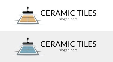 Modern seramik seramik logo perspektifte. Vektör.