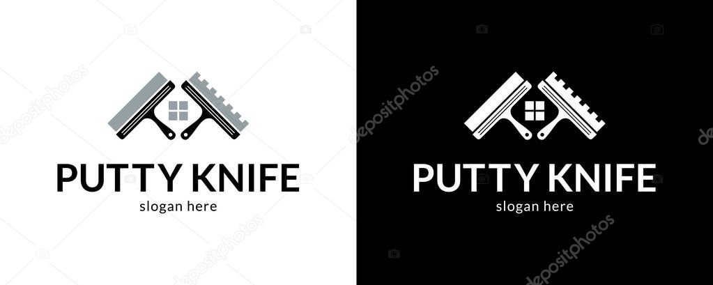 Creative putty knifes logo. Vector illustration.