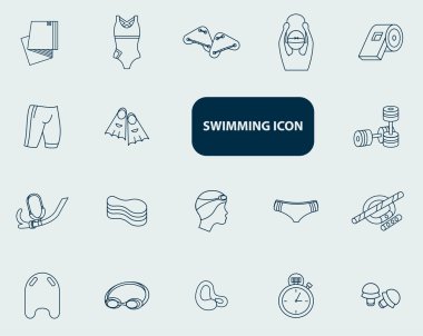 Set of swimming icon clipart