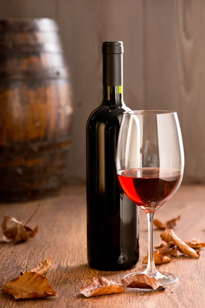 Bicchiere da vino con bottiglia — Foto Stock