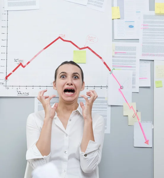 Business failure with negative chart — Stock Photo, Image