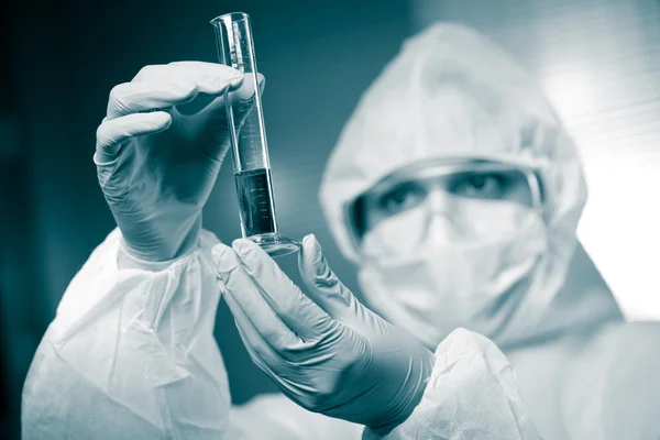 Scientist with test tube — Stock Photo, Image