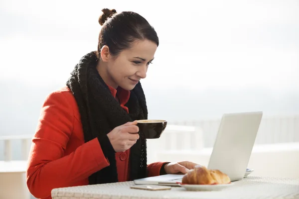 Attractive woman working on her computer — Stock Photo, Image