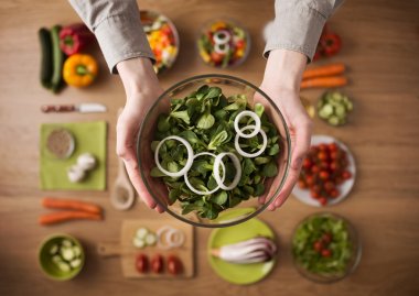 Healthy fresh homemade salad clipart