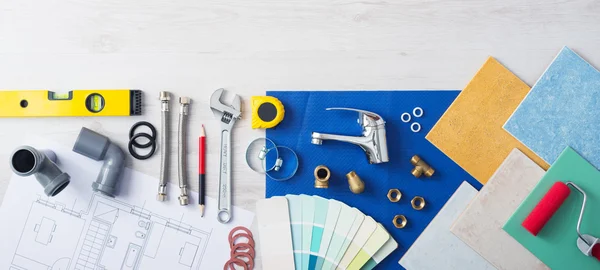 Mesa de trabalho do canalizador — Fotografia de Stock