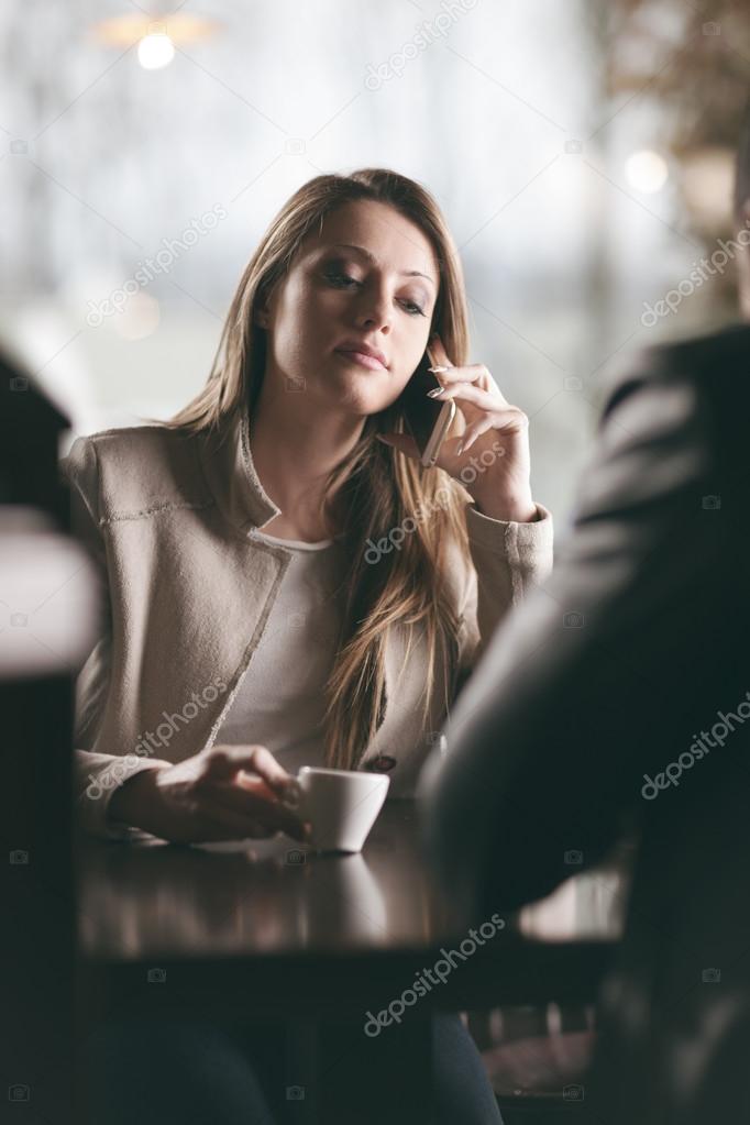 Attractive woman on the phone