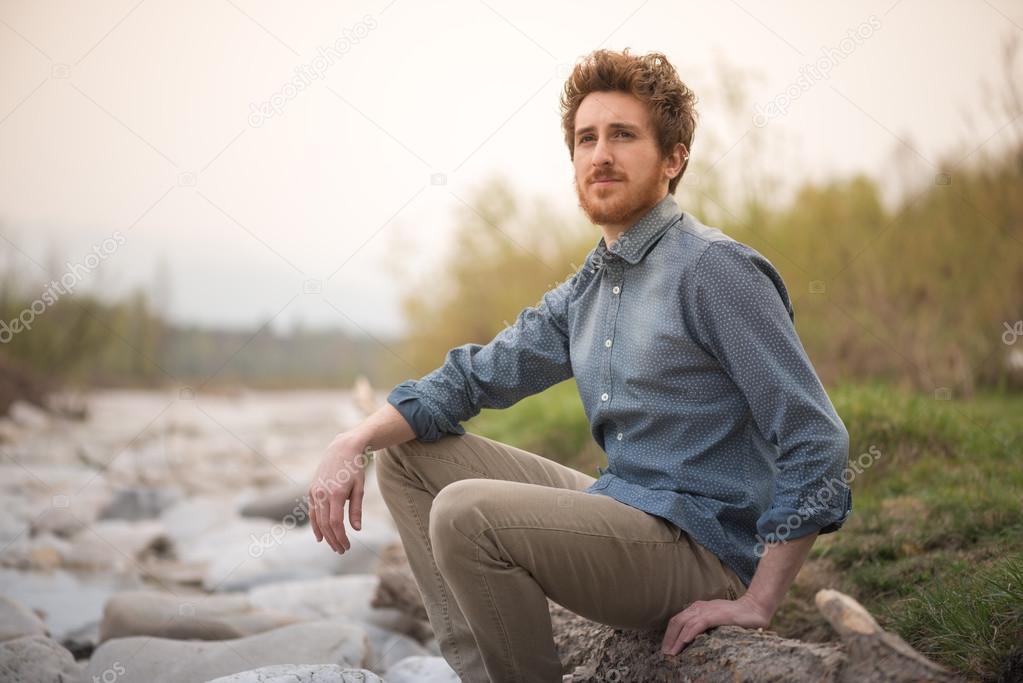 Man relaxing in nature