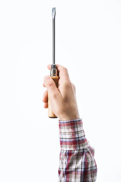 Hand holding a screwdriver — Stock Photo, Image