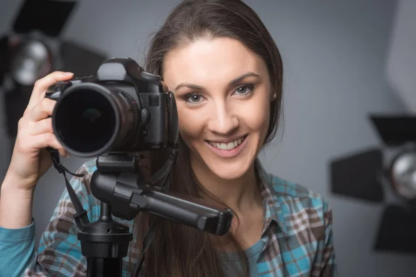 Portret młodego fotografa — Zdjęcie stockowe