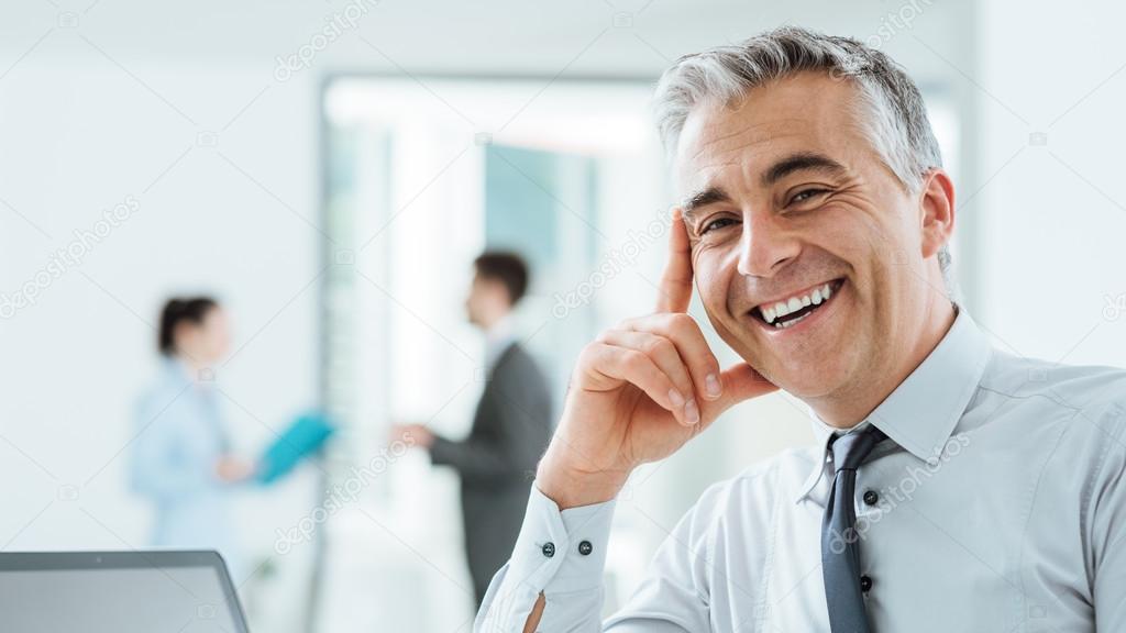 Confident corporate businessman portrait