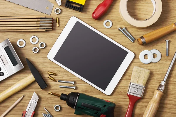 Csináld magad eszközök, digitális tabletta — Stock Fotó