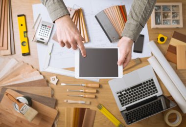 Interior designer app with work table