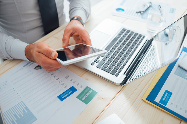 Businessman using a digital tablet