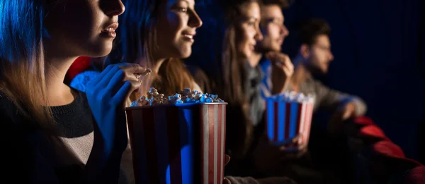 Group of friends in the movie theater — Stock Photo, Image