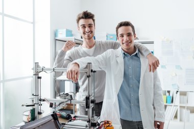 Engineering students posing