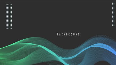 Strand Hair Şekil Arkaplanı. Mavi, Yeşil, Cyan Rengi. Tasarım Grafik Vektör Şablonu EPS10