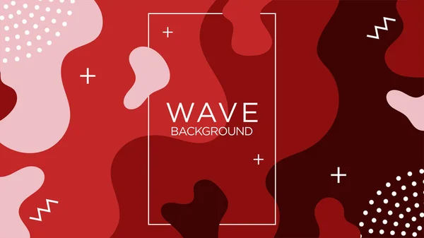 Red Gradient Wavy Wave Kształty Minimalny Nowoczesny Szablon Tła Projekt — Wektor stockowy
