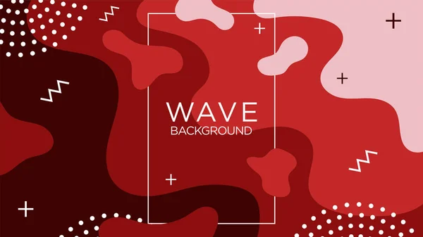 Red Gradient Wavy Wave Shapes Minimal Modern Background Template Vector — Archivo Imágenes Vectoriales