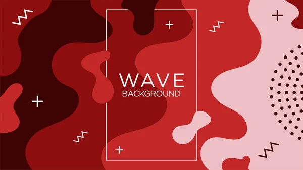 Red Gradient Wavy Wave Shapes Minimal Modern Background Template Vector — Archivo Imágenes Vectoriales