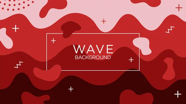 Red Gradient Wavy Wave Shapes Minimális Modern Háttér Sablont Tervezési — Stock Vector