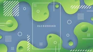 Arka plan, arka plan. Koru kendini, Header. Modern Dalgalı, Dalgalı, Sıvı Yeşil Şekil. Grafik Vektörü EPS10 Tasarımı