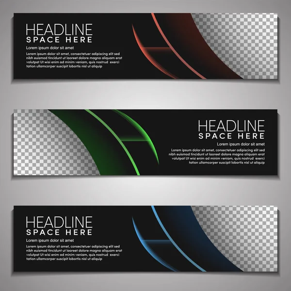 Web Banner Label Achtergrond Modern Bedrijf Bureau Template Ontwerp Horizontaal — Stockvector