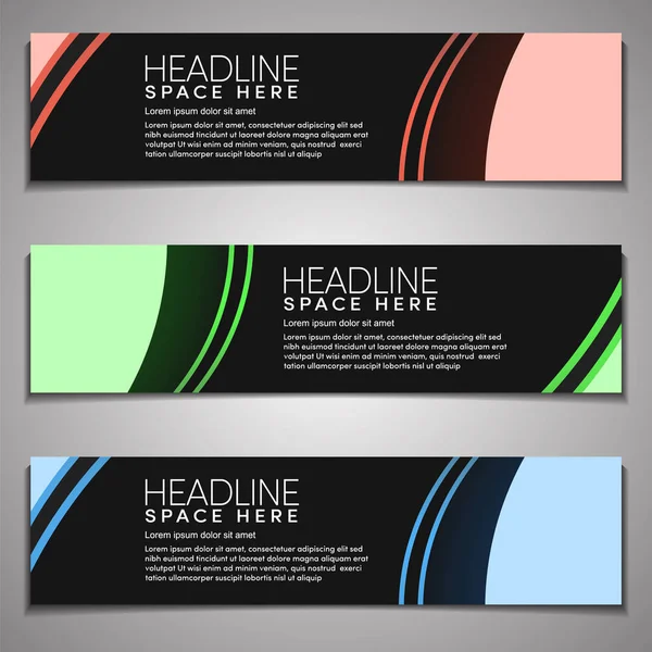 Web Banner Label Achtergrond Modern Bedrijf Bureau Template Ontwerp Horizontaal — Stockvector