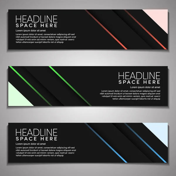 Web Banner Label Achtergrond Modern Bedrijf Bureau Template Ontwerp Horizontaal — Stockvector