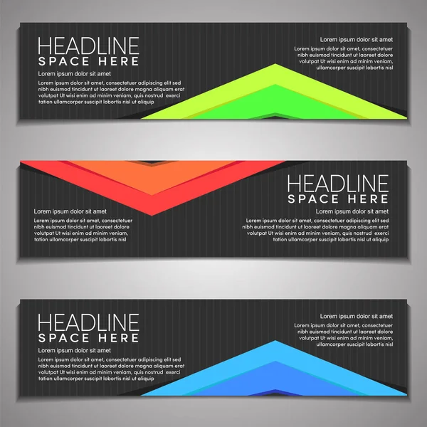 Web Banner Label Header Footer Presentation Horizontal Background Modern Business —  Vetores de Stock