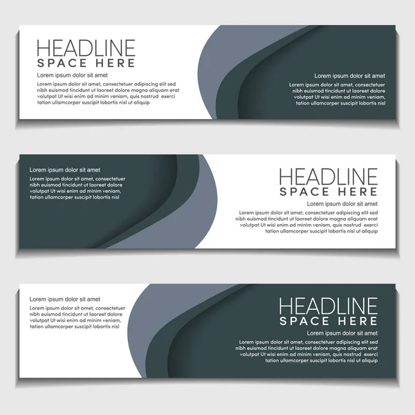 Header Web Banner Background Template Gradient Soft Black Gray Modern — Stock Vector