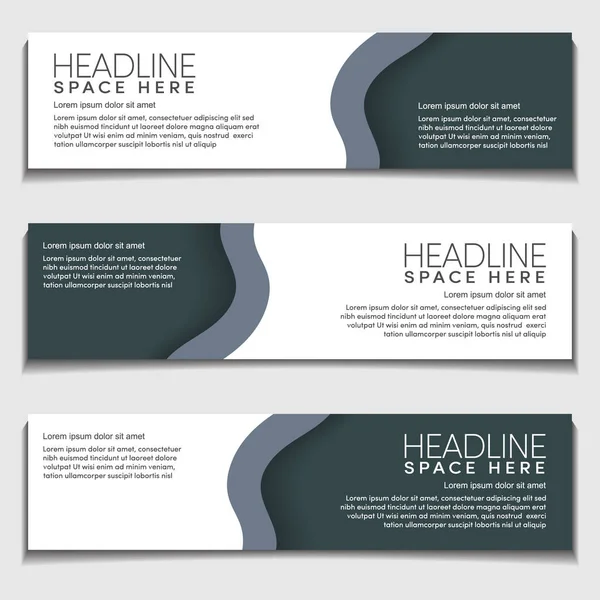 Header Web Banner Achtergrond Sjabloon Gradient Soft Black Grijs Moderne — Stockvector