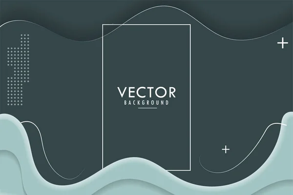 Verde Ondulado Licuado Forma Diseño Gráfico Vector Fondo Plantilla Papel — Vector de stock