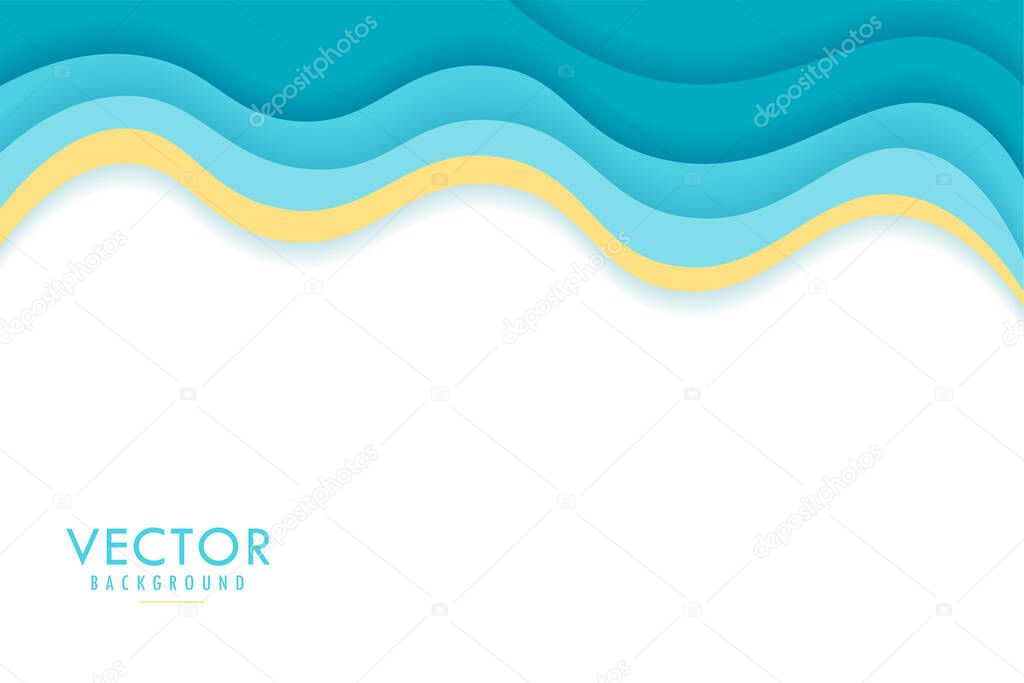 Cover, Header, Card with Wavy, Wave Curve Shape Background Template Design. with White Space Below. Design Modern Abstract EPS10