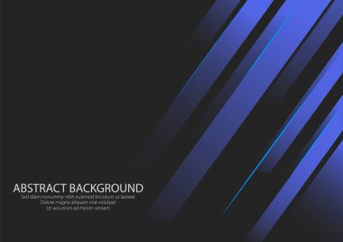 Gradyan Mavi Çizgili, Siyah Arkaplan, Duvar Kağıdı. Grafik Vektörü Tasarım.