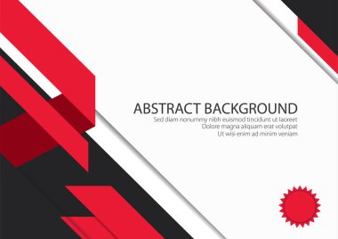 Kırmızı Çizgili Beyaz Arkaplan Katı Şekil. Modern Tasarım Grafik Vektörü.