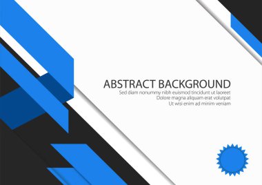 Mavi Çizgili Beyaz Arkaplan Katı Şekil. Modern Tasarım Grafik Vektörü.