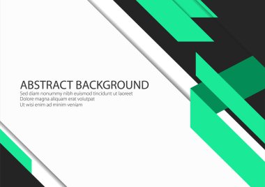 Yeşil Çizgili Beyaz Arkaplan Katı Şekil. Modern Tasarım Grafik Vektörü.