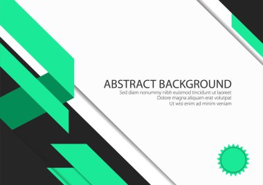 Yeşil Çizgili Beyaz Arkaplan Katı Şekil. Modern Tasarım Grafik Vektörü.