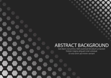 Beyaz renk altıgen şekilli siyah arkaplan. Modern Tasarım Grafik Vektörü.