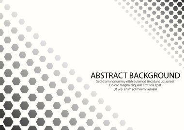 Siyah renkli, altıgen şekilli beyaz arkaplan. Modern Tasarım Grafik Vektörü.