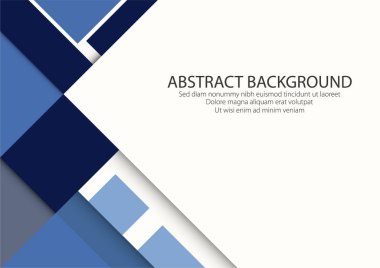 Mavi Katı Şekil Taraflı Beyaz Arkaplan Boşluğu. Modern Tasarım Grafik Vektörü.