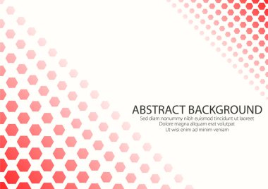 Kırmızı renkli, altıgen şekilli beyaz arkaplan. Modern Tasarım Grafik Vektörü.