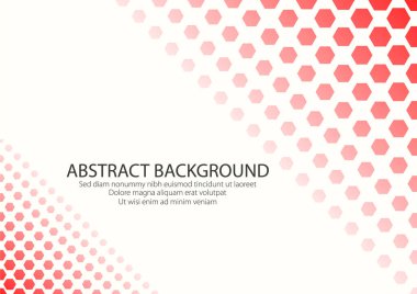 Kırmızı renkli, altıgen şekilli beyaz arkaplan. Modern Tasarım Grafik Vektörü.