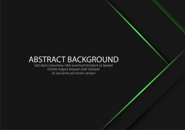 vektör koyu soyut modern arkaplan dokusu yeşil ışık çizgisi dekorasyonu ile üst üste bindirme efekti