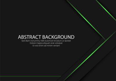 vektör koyu soyut modern arkaplan dokusu yeşil ışık çizgisi dekorasyonu ile üst üste bindirme efekti