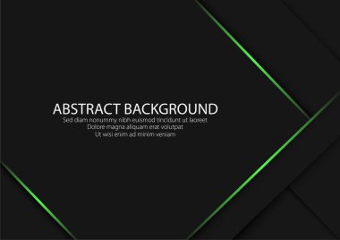 vektör koyu soyut modern arkaplan dokusu yeşil ışık çizgisi dekorasyonu ile üst üste bindirme efekti
