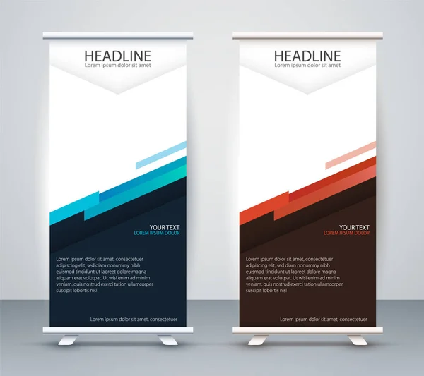 Zaken Rol Standee Ontwerp Banner Template Presentatie Brochure Flyer Vector — Stockvector